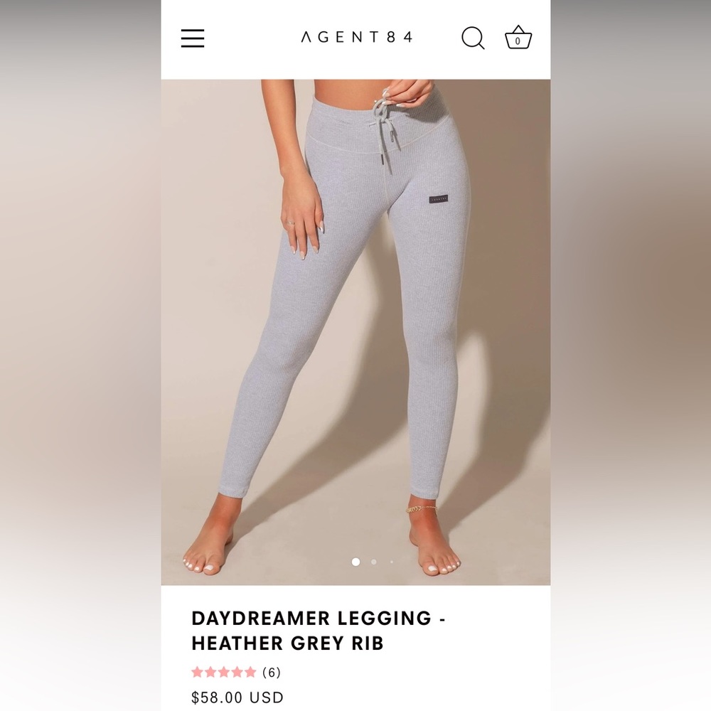 Agent 84 gray ribbed leggings size medium